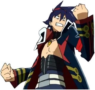 😠 Kamina Tengen Toppa Gurren Lagann anime, shonen, fighting, leader telegram sticker