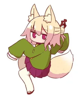 🦊 Anime, Raposa, Chibi, Desenho animado, Fofo, Personagem, Kawaii telegram sticker