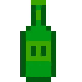 🍾 botol, hijau, minuman, pixel art telegram sticker