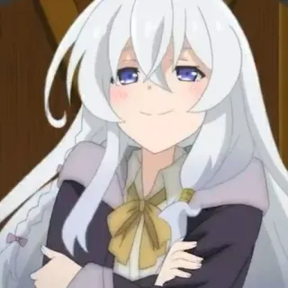 🍃 anime, female, white hair, character, cartoon telegram sticker