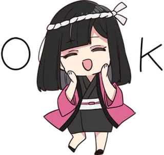 🆗 OK fofo, anime, garota, personagem, ok telegram sticker