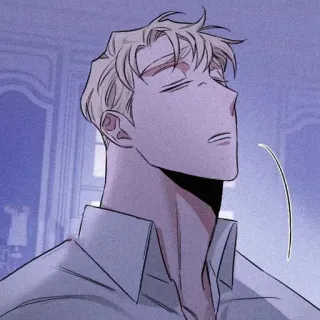 🌹 mężczyzna, portret, ilustracja, styl anime, blond włosy, kołnierz telegram sticker