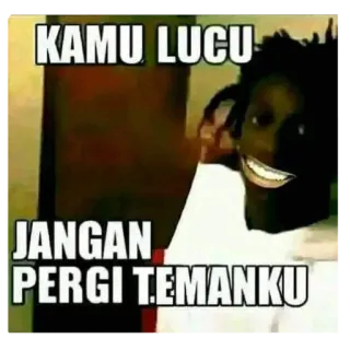 🖼 KAMU LUCU JANGAN PERGI TEMANKU meme, indonesian, funny, expression, friend, distorted, sticker telegram sticker