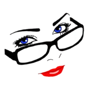😣 mujer, cara, ojos, labios, gafas telegram sticker