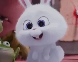 ☺️ Snowball The Secret Life of Pets coelho, branco, fofo, animal, animal de estimação whatsapp sticker