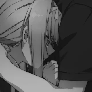 🖤 Anime, Ragazza, Triste, Violenza, Piangendo, Ferito/a, Emozionale telegram sticker