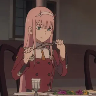 🐚 Zero Two Darling in the Franxx anime, zero two, darling in the franxx, cartoon, manga, character telegram sticker