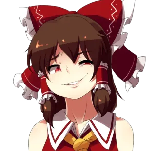 👹 Reimu Hakurei Touhou Project Anime, Personaggio, Reimu Hakurei, Touhou Project, Carino, Ragazza telegram sticker