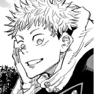 😌 Yuji Itadori Jujutsu Kaisen anime, manga, Yuji Itadori, Jujutsu Kaisen, character, Japanese animation whatsapp sticker