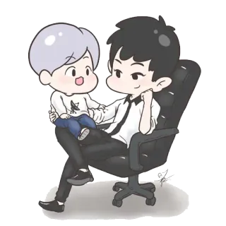 😍 Hoạt hình, Anime, Dễ thương, Nhân vật, Chibi, Kawaii, Tình bạn, Ngồi telegram sticker