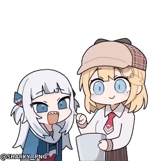 😋 Gawr Gura and Watson Amelia Hololive whatsapp sticker