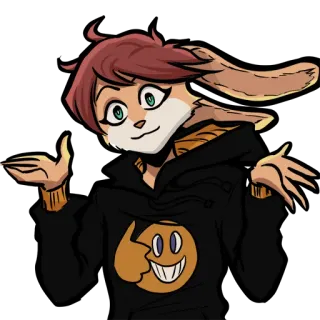 🤷‍♀️ Anime, Furry, Hase, Hoodie, Schulterzucken, Cartoon, Figur telegram sticker
