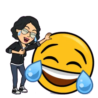 😂 Emoji, Risa, Llanto, Bitmoji, Avatar, Mujer, Dibujo animado telegram sticker