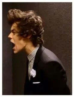 😤 Harry Styles harry styles, singer, celebrity, man, male, suit, screaming telegram sticker