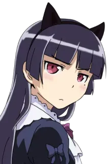 😒 anime, telinga kucing, gadis, imut, manga, karakter telegram sticker