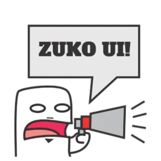 📢 ZUKO UI! 만화, 웃긴, 외침, 확성기, 스피커 telegram sticker
