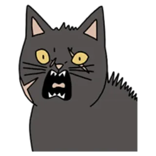 🐈 cat, angry, cartoon, sticker, animal, illustration telegram sticker