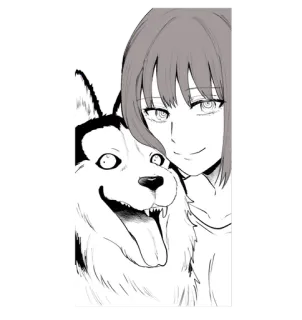 🐶 anime, dog, cartoon, woman, girl, portrait telegram sticker