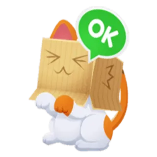 😌 OK gato, ok, adesivo, animal, fofo whatsapp sticker