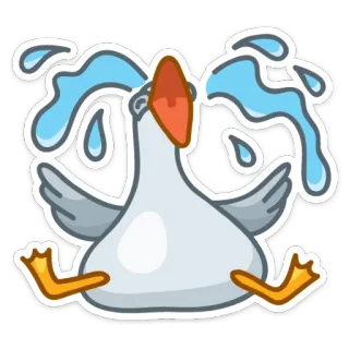 😭 ganso, chorando, triste, lágrimas, emoção, adesivo whatsapp sticker