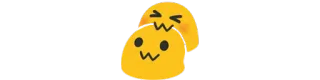 😶 geel, emoji, kawaii, schattig, blob, sticker, cartoon telegram sticker