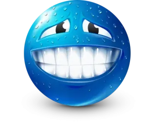 🤩 Sonrisa, Azul, Emoji, Dibujo animado whatsapp sticker