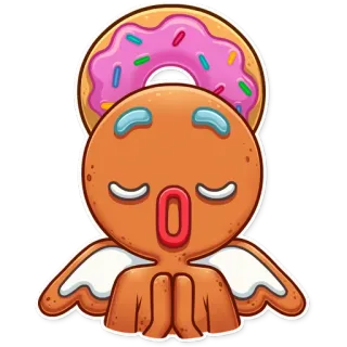👼 donut, pão de mel, biscoito, comida, doce, sobremesa telegram sticker