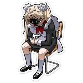 😶 anime, girl, sad, crying, school uniform, blonde telegram sticker