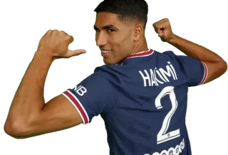 2️⃣ Achraf Hakimi HAKIMI
2 football, sport, football, Achraf Hakimi, Paris Saint-Germain, PSG, maillot telegram sticker