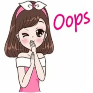 🙊 Oops อุ๊ปส์, การ์ตูน, สติกเกอร์, เด็กผู้หญิง, น่ารัก telegram sticker