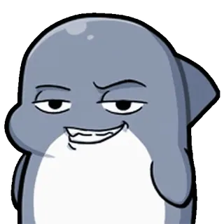 ⭐ dolphin, cartoon, animal, fish, sea creature, smirk whatsapp sticker