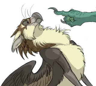 👈 fantaisie, créature, oiseau, monstre, griffe, main, griffon, dessin whatsapp sticker