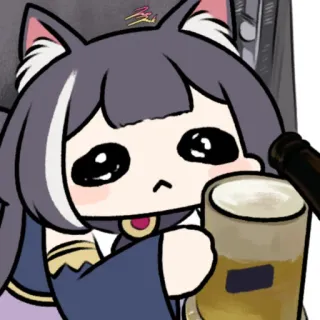 🥺 Cartone animato, Anime, Gatto, Bevanda, Carino telegram sticker