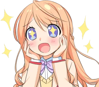 😍 anime, meisje, enthousiast, glitters, schattig, cartoon telegram sticker