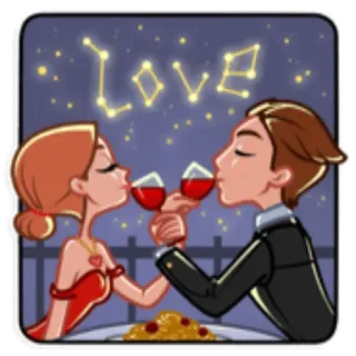 ❤️ LOVE liebe, paar, romantik, wein, sterne telegram sticker