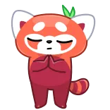 ๐งโโ๏ธ panda rosso, carino, animale, cartone animato, kawaii, pacifico, zen, meditazione telegram sticker