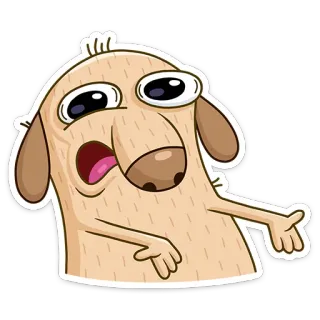 😕 dog, cartoon, sticker, animal telegram sticker