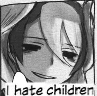 😠 I hate children Anime, Manga, Ofensif, Kebencian telegram sticker