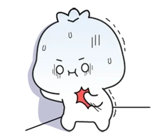 🌟 стикер, мультик, персонаж, потеющий, раненый, в шоке telegram sticker
