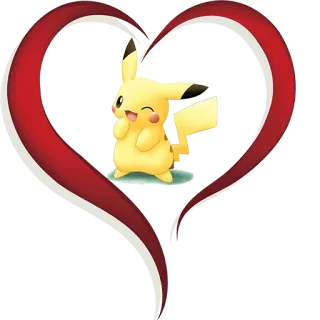 ❤ Pikachu Pokémon Pikachu, Pokémon, coração, fofo, anime, desenho animado, amor whatsapp sticker