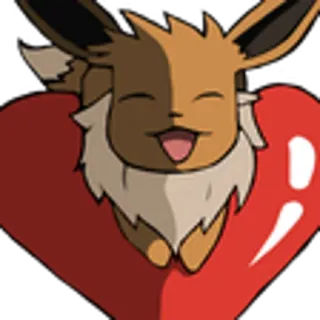 ❤️ Eevee Pokemon Eevee, Pokémon, lindo, corazón, dibujos animados, animal telegram sticker