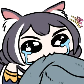 ❤️ anime, crying, sad, cute, kawaii, cat girl, emotional, manga telegram sticker
