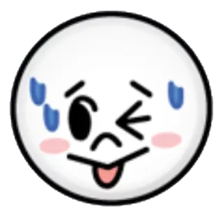 😜 絵文字, 汗, ウインク, 顔 telegram sticker