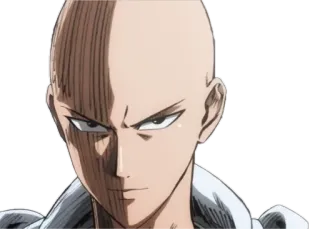 😠 Saitama One-Punch Man Saitama, One-Punch Man, Anime, Mangá, Herói, Careca telegram sticker