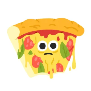 😕 Pizza, Makanan, Kartun, Lucu, Sedih, Potongan whatsapp sticker