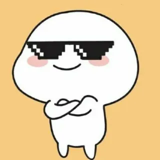 😎 cool, Pixel Sonnenbrille, süß, Cartoon telegram sticker