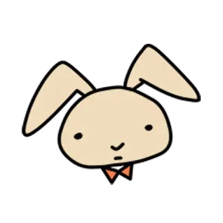🐰 lapin, animal, dessin animé, mignon, nœud papillon whatsapp sticker
