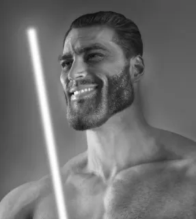 ⬜️ Star Wars 查德, 光剑, 表情包, 至尊查德, 星球大战 telegram sticker