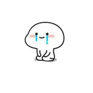🍥 милый, плачущий, кавай, грустный, мультфильм, эмодзи, стикер whatsapp sticker