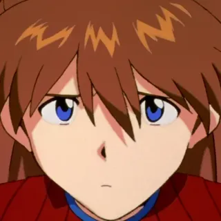 😕 Asuka Langley Sohryu Neon Genesis Evangelion anime, manga, character, Asuka, Evangelion telegram sticker